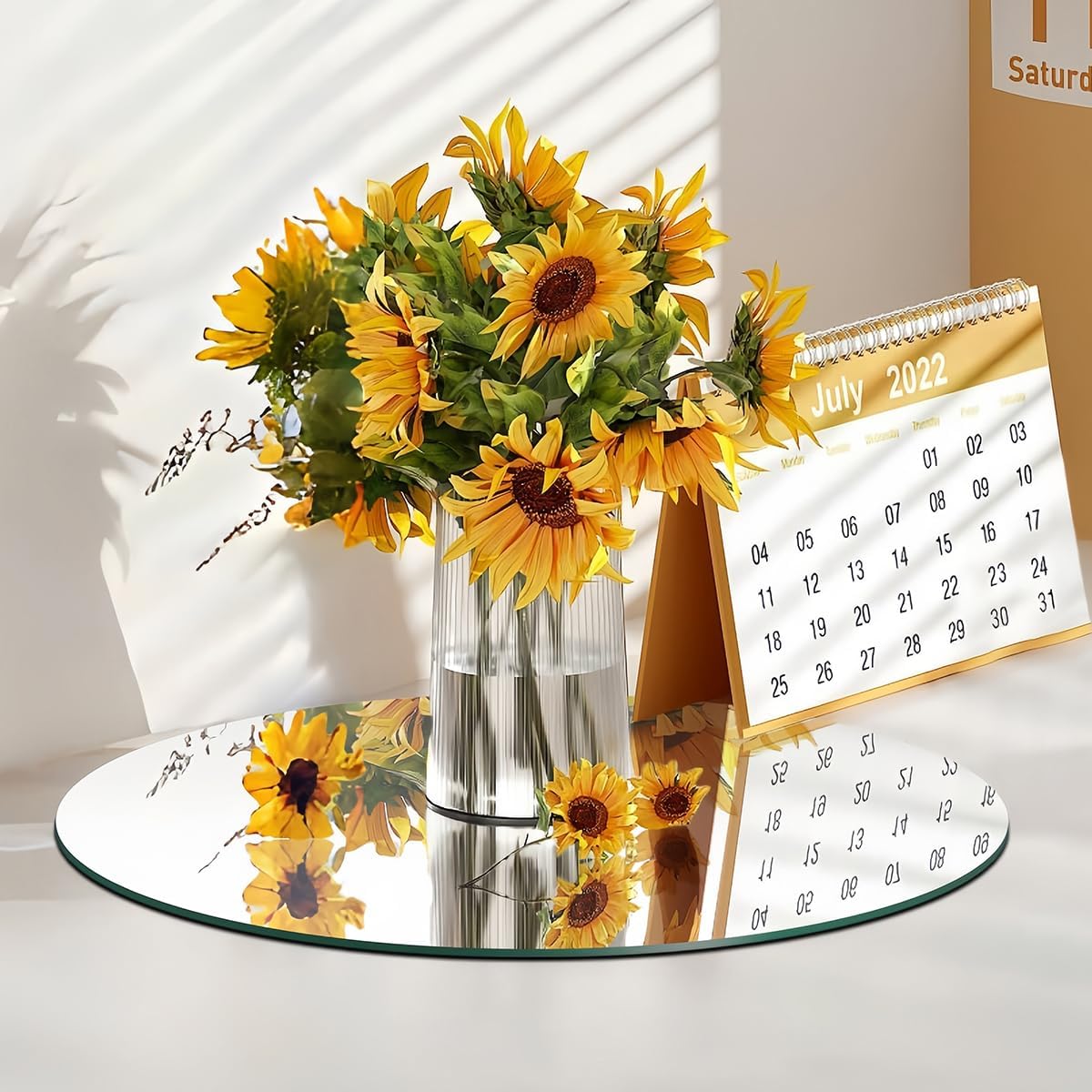 10" 12PCS Round Mirrors for Centerpieces, Circle Mirror Centerpieces for Tables, Mirror Tiles for Wall Table Wedding Centerpiece Mirrors Plates for Candle Anniversary Decorations DIY Craft