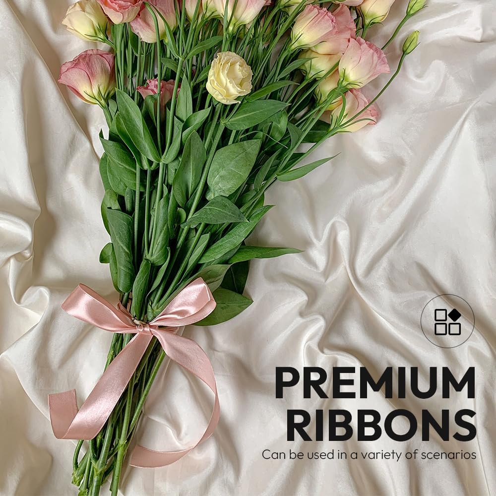 1" x 100 Yards Satin Ribbon - Wine Red Silk Ribbon with Spool - Ideal for Mother's Day Bows, Gift Wrapping, Floral Bouquets, Crafts, Wedding Party Decorations, Christmas and Sewing Projects