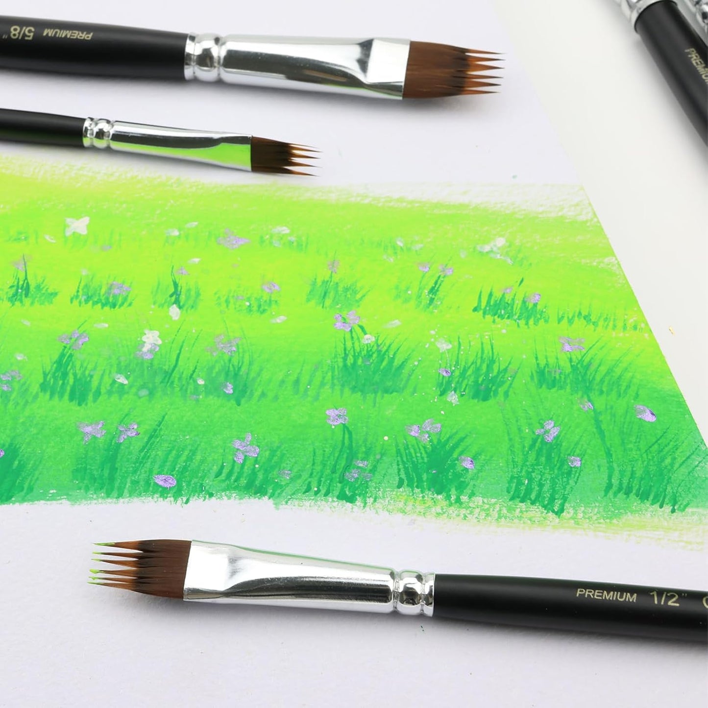 Paint Brush Comb Set - 4PCS Professional Grainer Brushes for Acrylic Painting, Oil & Watercolor - Texture Brushes for Artists & Beginners, Short Handle