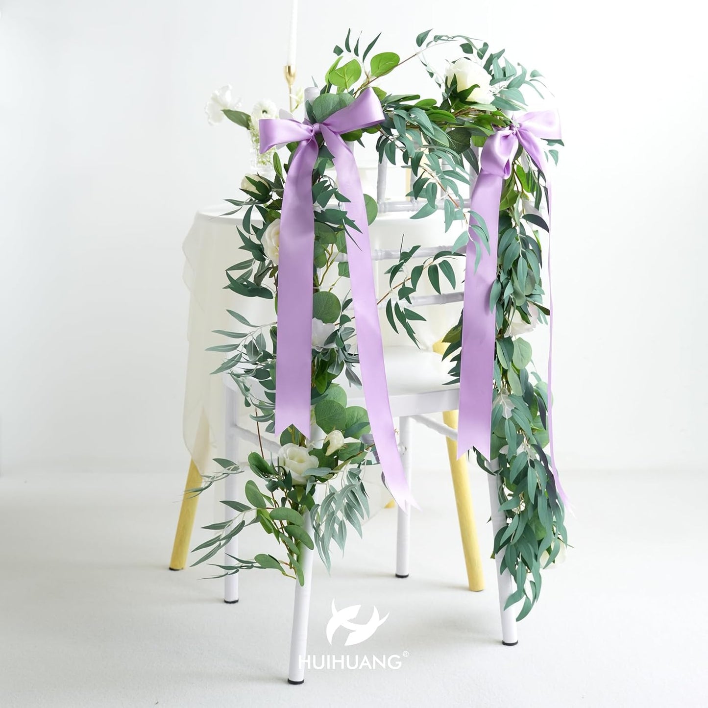 HUIHUANG Lilac Satin Ribbon 2 inch Wide Double Faced Satin Ribbon Lilac Purple Ribbon for Gift Wrapping, Bows Making, Flower Bouquet, DIY Crafts, Bridal Shower, Holiday Party Decor-25 Yards/Roll