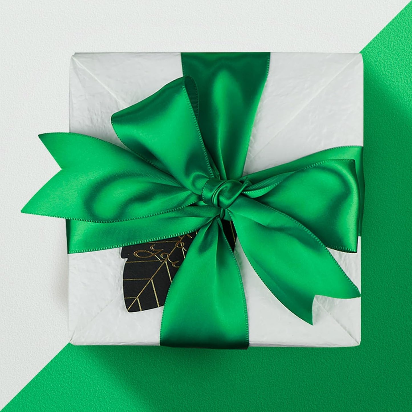 1-1/2" x 100 Yards Emerald Green Polyester Satin Ribbon Single Faced Fabric Ribbons for Eternal Roses, Flower Bouquets, Gift Wrapping, Crafts, Bridal Shower, Wedding Decor