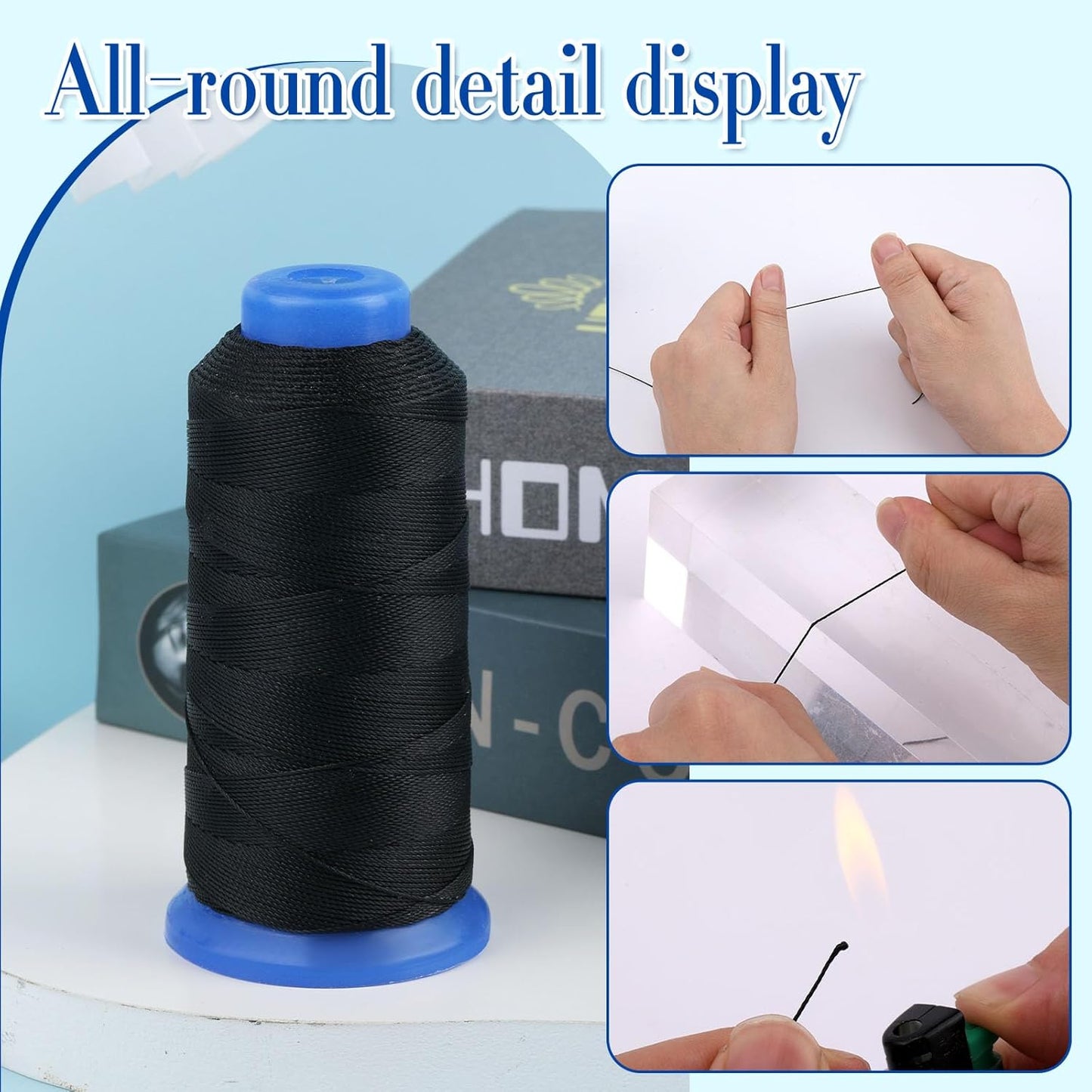 0.55mm Beading Threads, 490 Yards Round Waxed Threads Bracelet Beading Cords Waxed Polyester Cord Waxed Cord for Bracelet DIY Craft Jewelry Making Sewing Craft