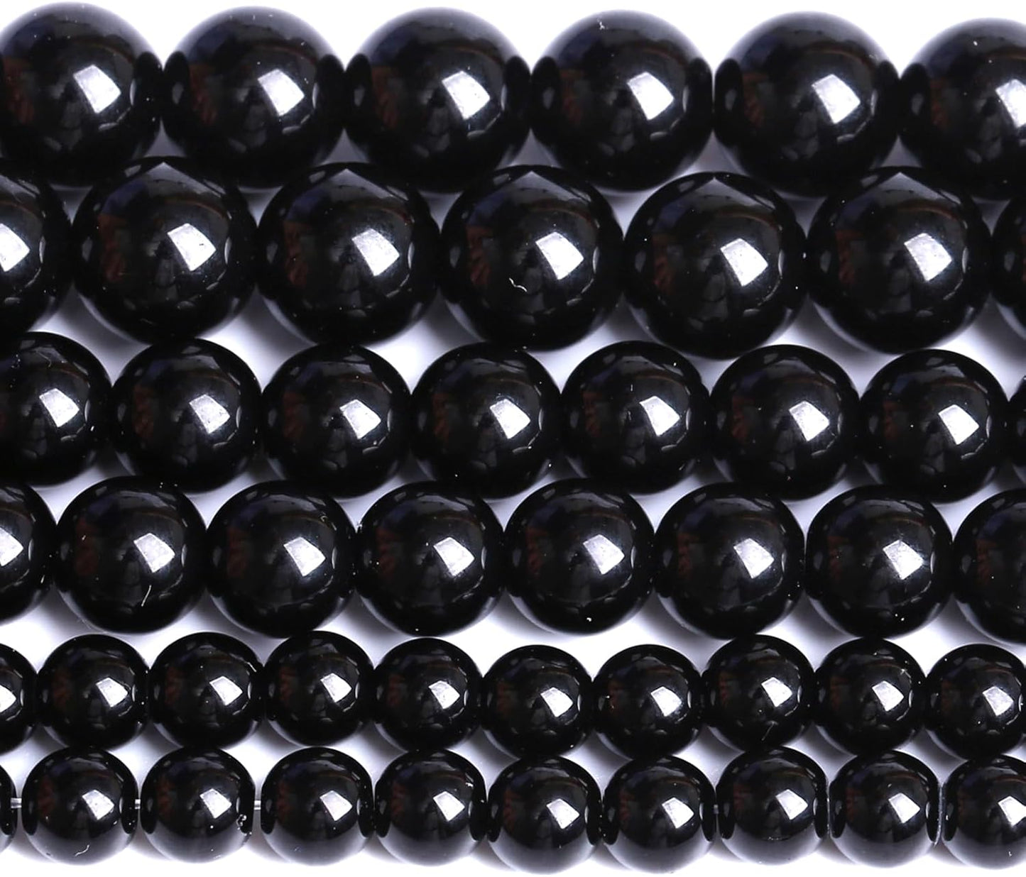 10MM Natural Black Agate Gemstone Beads Round Loose Stone Beads for Jewelry and Bracelets Making 72pcs 2 Strands 32