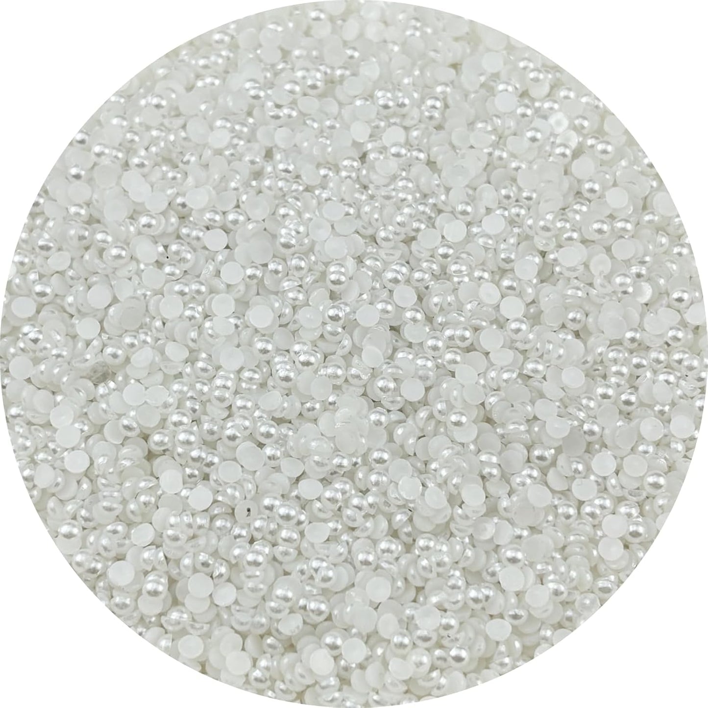 10000pcs 3mm Half Pearls for Crafts Flatback Round Half Pearl Beads for Jewelry Making Nail Art Scrapbook Craft Wedding Dress Decoration(White)