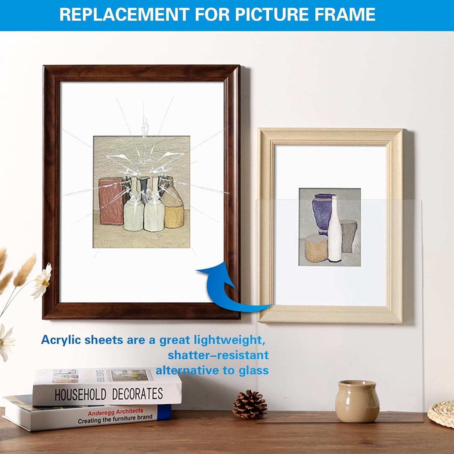 10 Pack 5.12x7.08 Clear Acrylic Sheet 1mm Thick, Clear Plexiglass Sheet 13x18cm, Plastic Plexiglass Board Acrylic Board for Wall Crafts Glass Picture Frame DIY Projects Signs and Painting