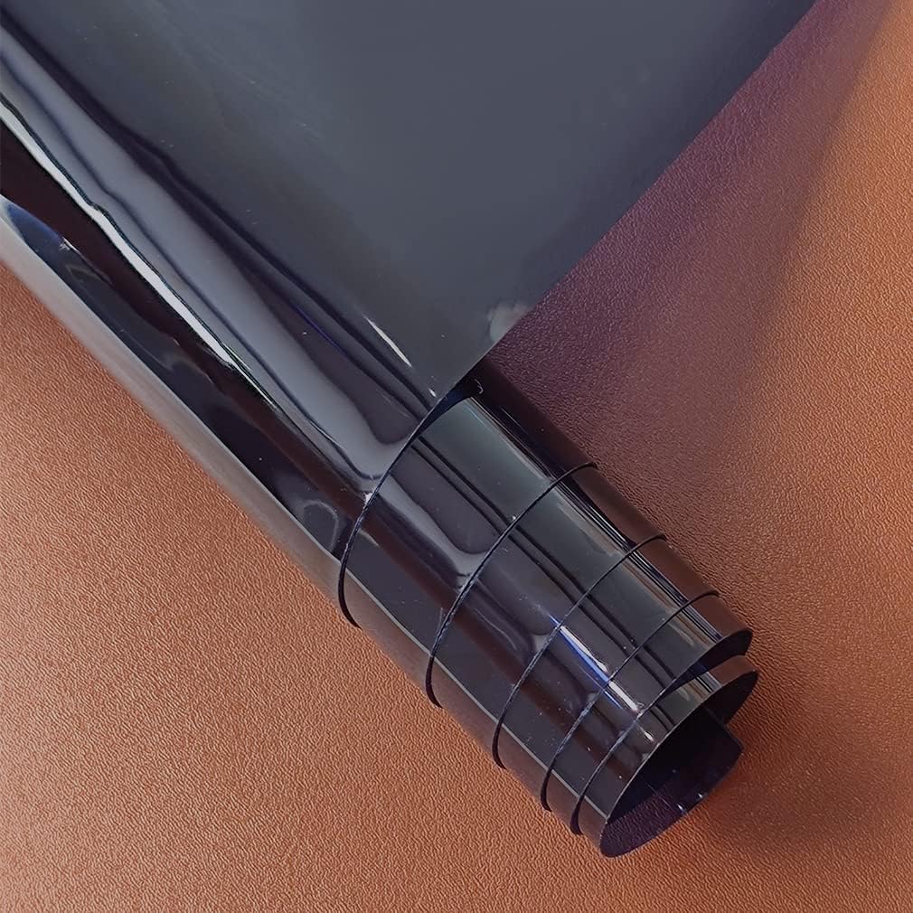 HYANG Navy Transparent PVC Super Clear Holographic Vinyl Faux Leather Sheets 1 Roll 12" x 47" (30cm x 120cm) for DIY Bows Earrings Bags DIY Crafts Making