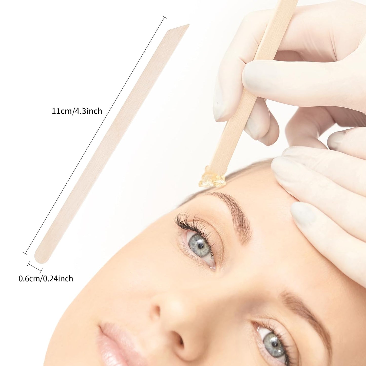 1000Pcs Wooden Wax Sticks Small Waxing Applicator Sticks Wax Spatulas Wood Craft Sticks for Hair Removal and Smooth Skin - Slanted & Round