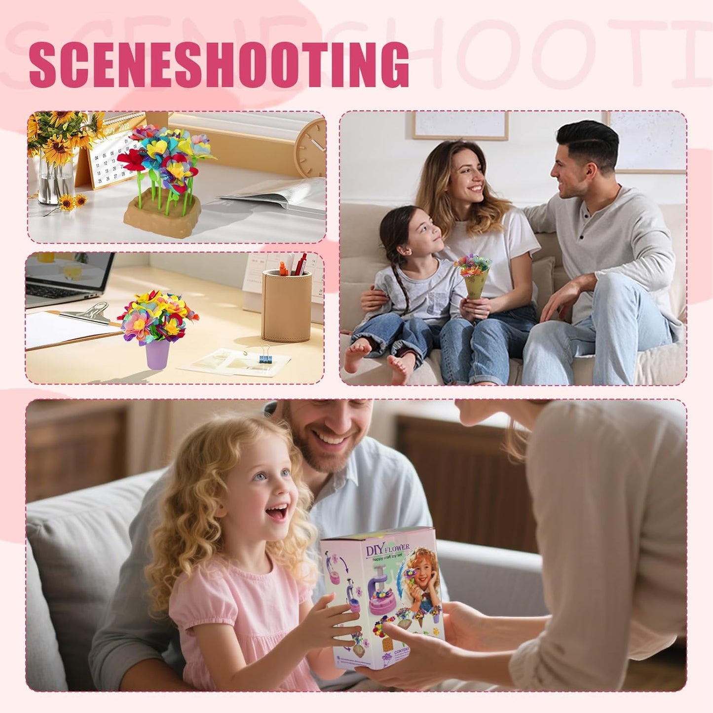 DIY Fabric Flower Bouquet Toy Set | Children's Handmade Materials Pack (Ages 3-9) | STEM Education Art Toy | Festival Creative Gift