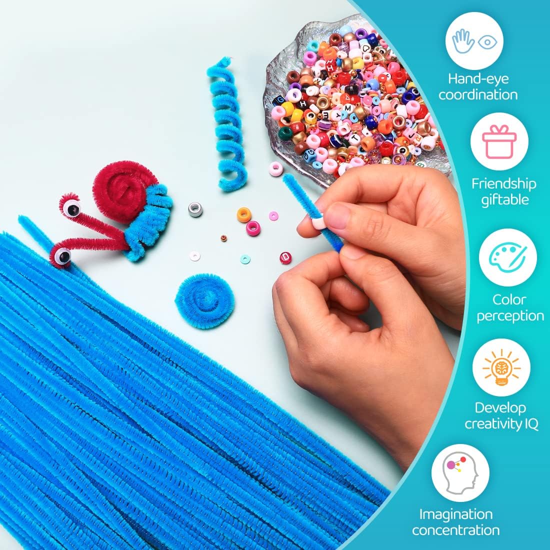 Iooleem 200pcs Dark Blue Pipe Cleaners, Chenille Stems, Pipe Cleaners for Crafts, Pipe Cleaner Crafts, Art and Craft Supplies.