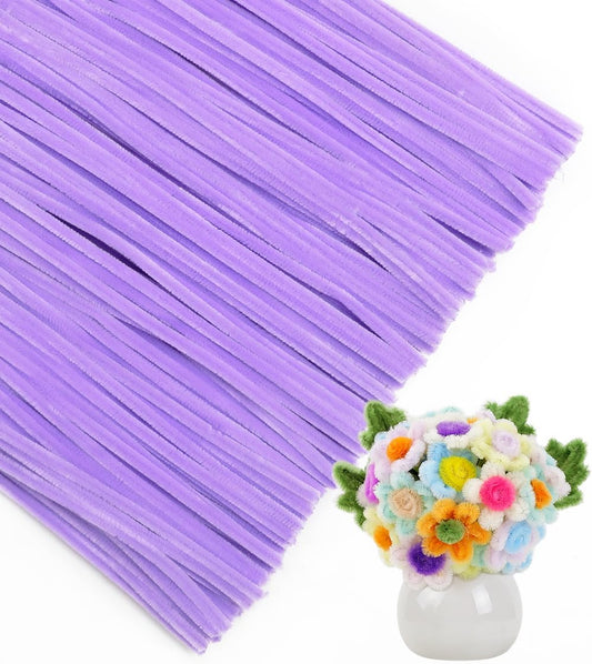 IOOLEEM Pipe Cleaners, 200pcs Light Purple, Flower Making Arts and Craft Supplies, Ideas for Art Project Activity.