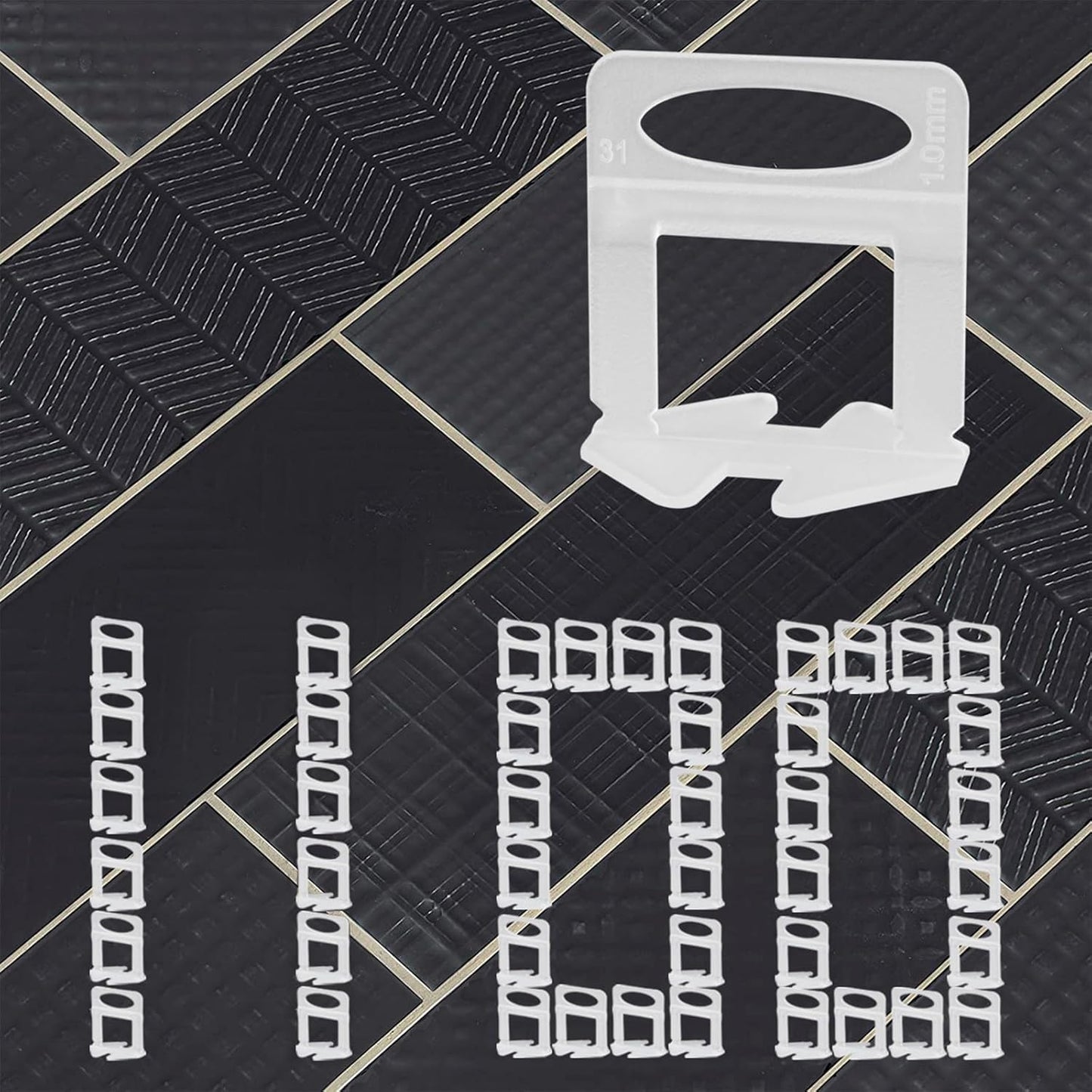 1100 Pcs Tile Leveling System Clips 1/16" (1.5mm) for Ceramic Tile and Stone Installation - DIY Tile Leveler Spacers Kit for Perfect Alignment(1100, 1/16)