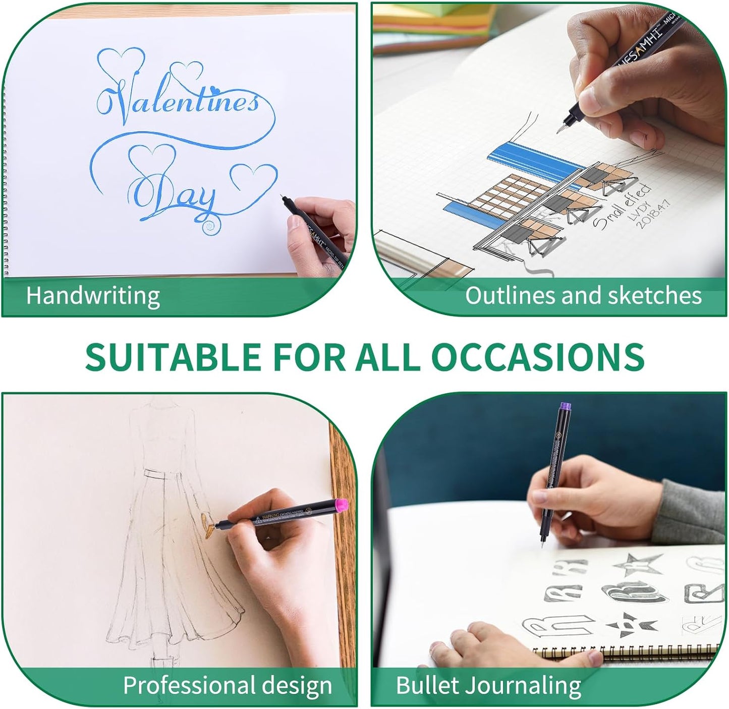 005 Micro Pen 23 Colors and 3 Black 0.20mm Fine Tip Waterproof Ink FineLiner Pens for Art Illustration Sketching, Anime Bullet Journal and Technical Drawing