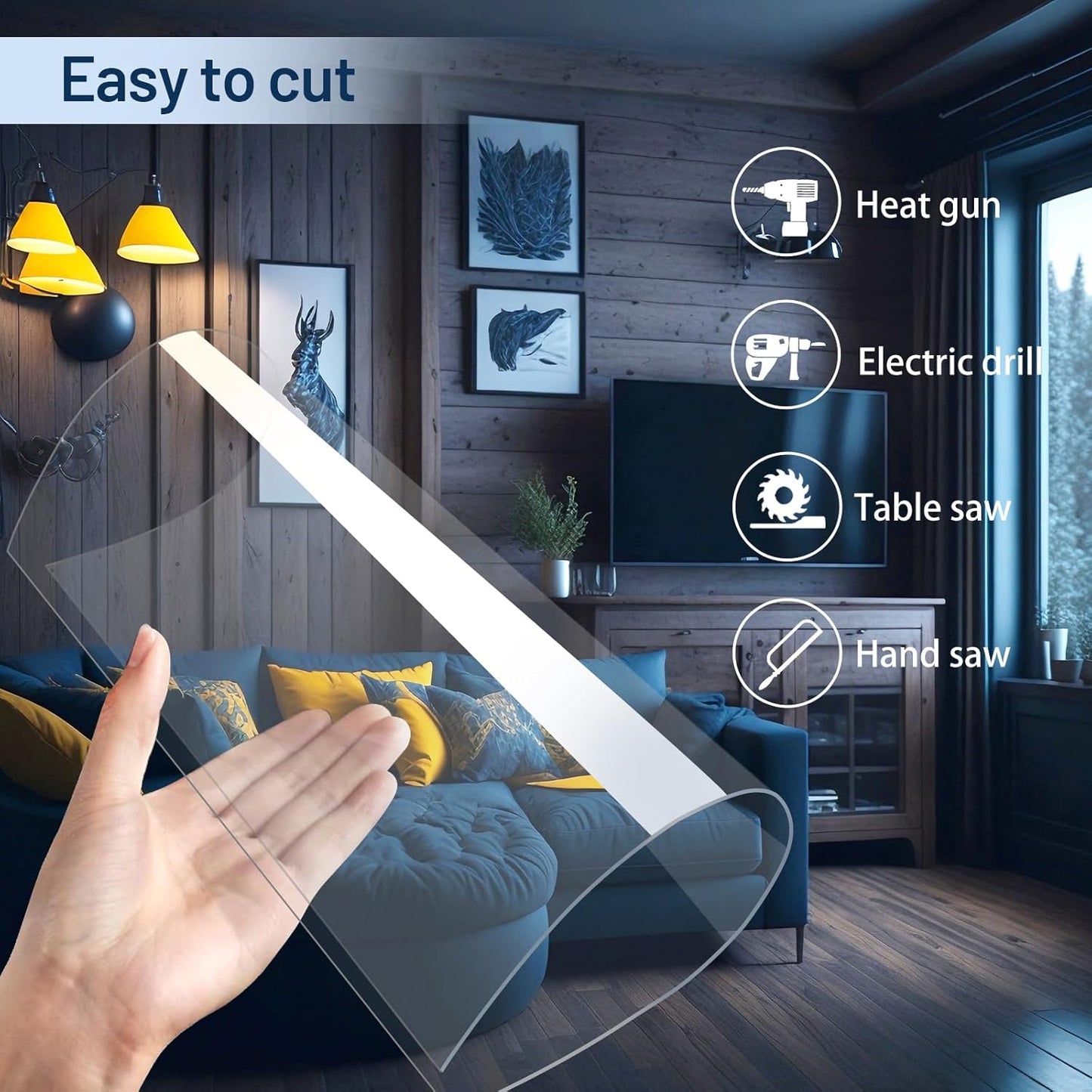 10 Pack 12”x16” x0.02” Clear PET/Plexiglass Sheet, Transparent Flexible Plastic Sheet 12x16, 0.02” Clear Plastic Sheet for Crafts, Picture Frames, Painting, Sign Blank