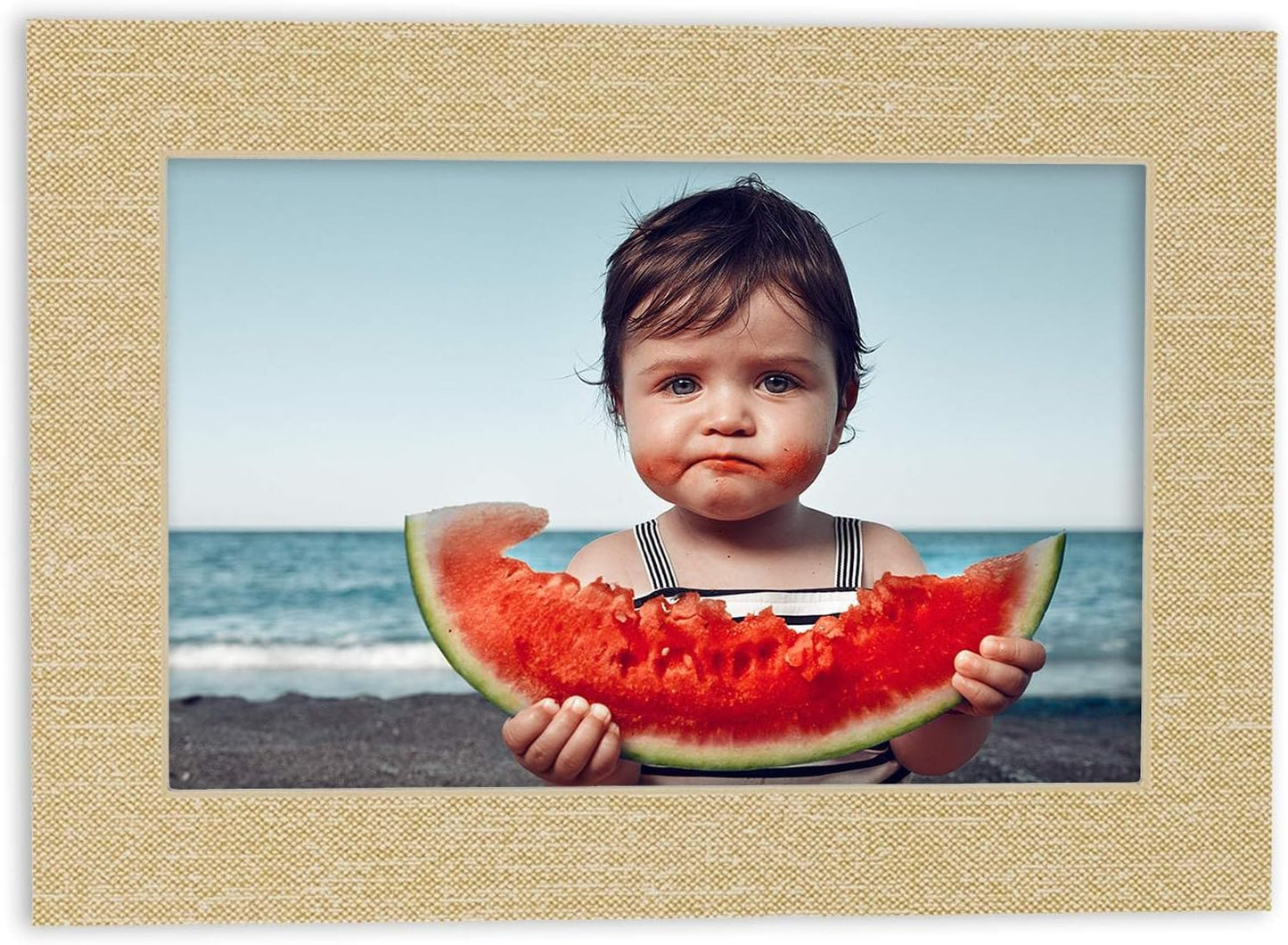 11x14 Mat Bevel Cut for 8.5x11 Photos - Acid Free Fresh Linen Canvas Precut Matboard With Backing Board and Crystal Clear, Self Seal Mat Bag - For Pictures, Framing - 4-ply Thickness