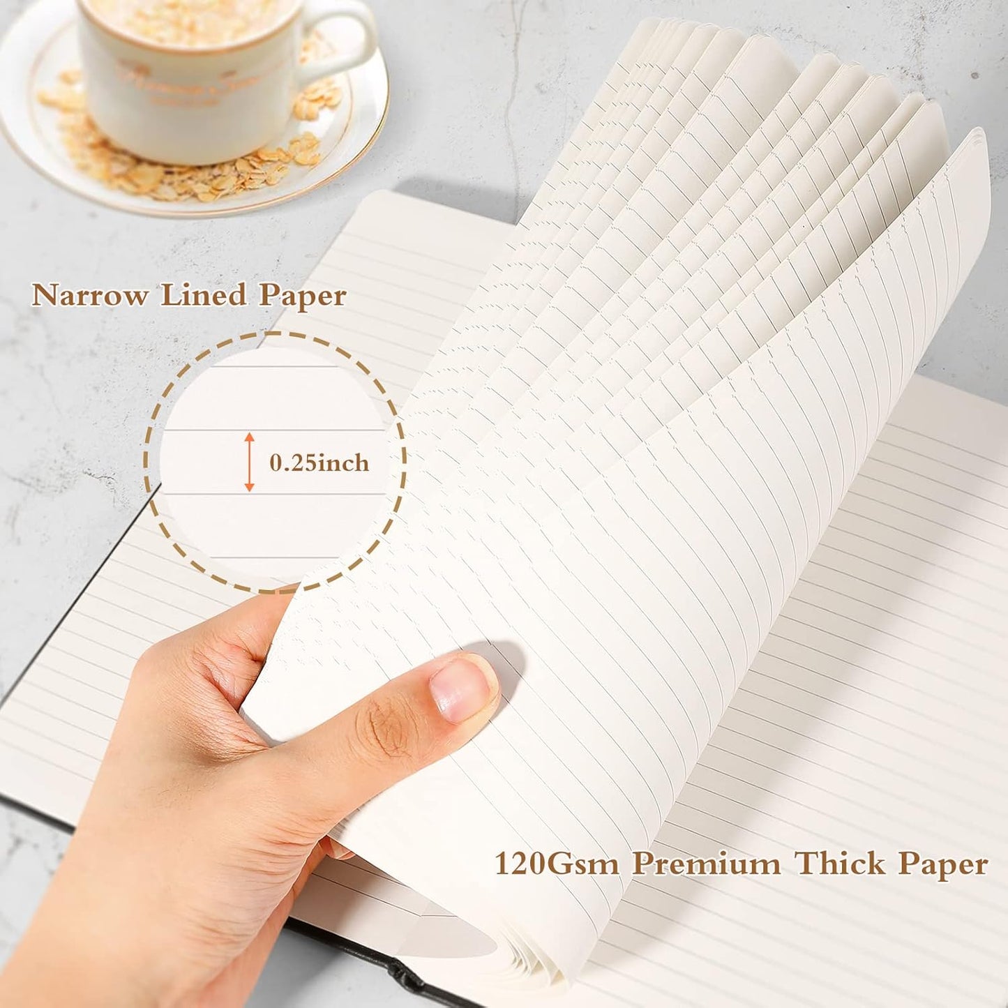 Huhuhero Notebooks Journal, Ruled Notebook, Premium Thick Paper Lined Journal, Black Hardcover Notebook for Office Home School Business Writing Note Taking Journaling, 5"×8.25" (12, Black)