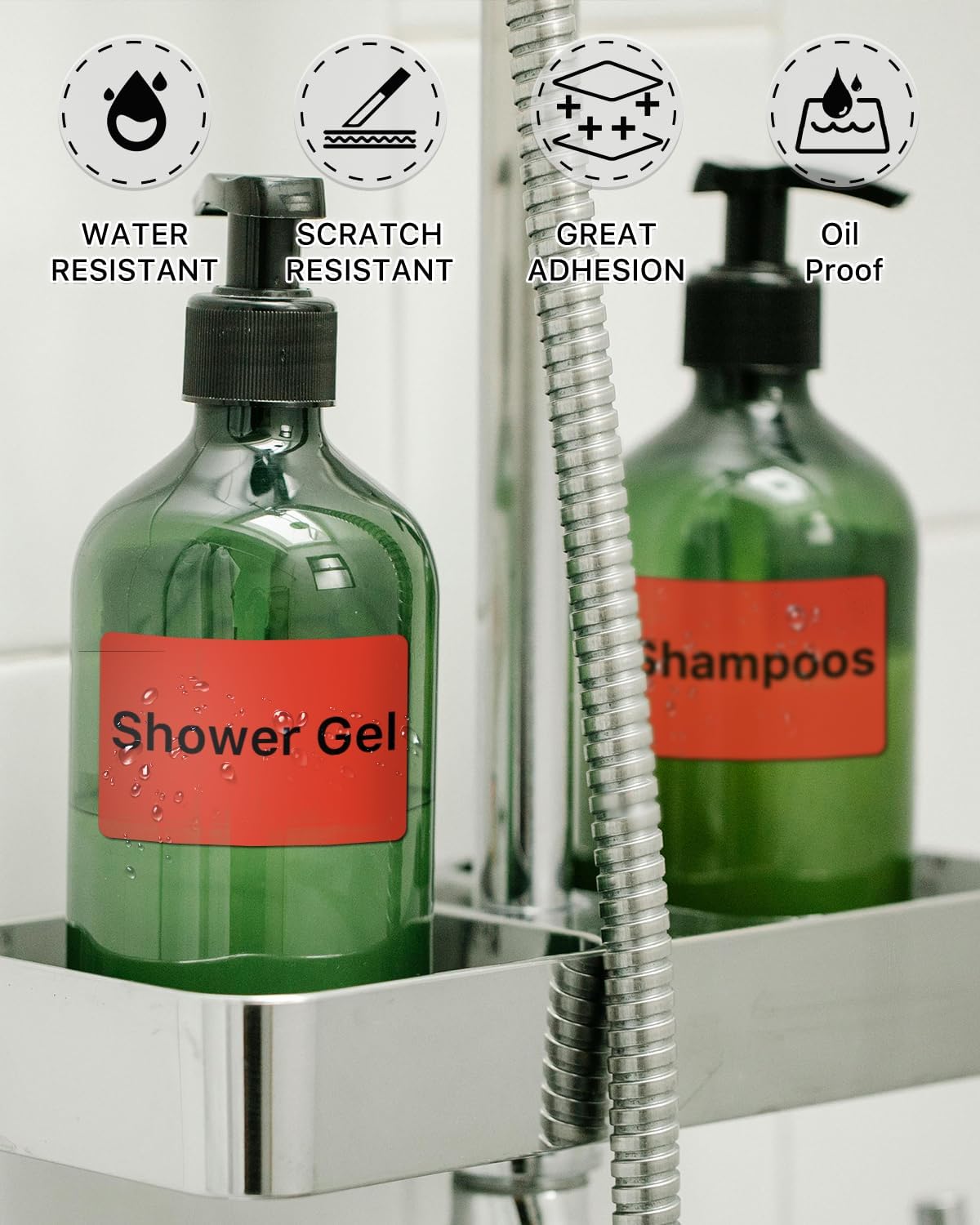 iEager 3" x 2" Thermal Labels, Rectangle Thermal Printer Stickers, Self-Adhesive Durable Sticker with Perforation Line, 500 Labels/Roll, Red