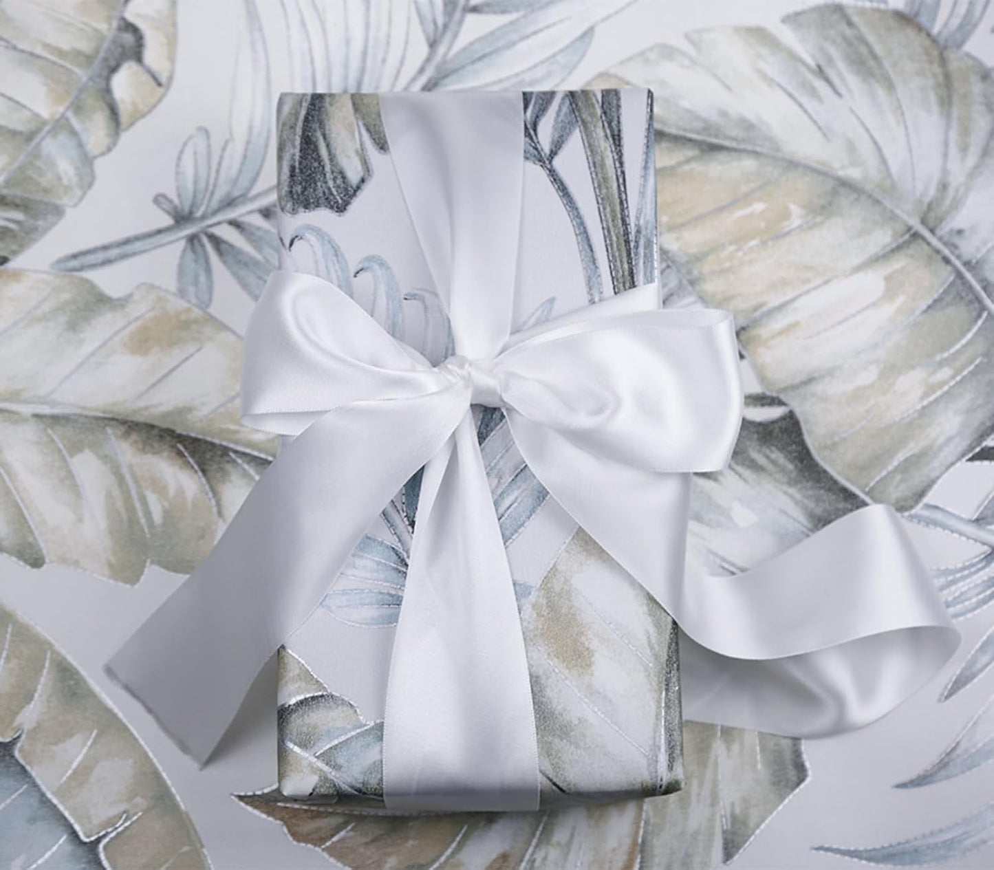 1-1/2" x 100 Yards White Polyester Satin Ribbon Single Faced Fabric Ribbons for Eternal Roses, Flower Bouquets, Gift Wrapping, Crafts, Bridal Shower, Wedding Decor