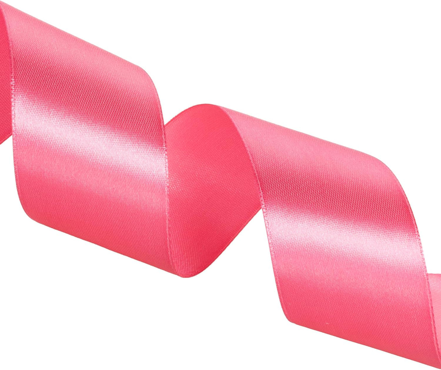 1 1/2 Inch Brink Pink Solid Satin Ribbon, 50 Yards Craft Fabric Ribbon for Gift Wrapping Floral Bouquets Wedding Party Decoration