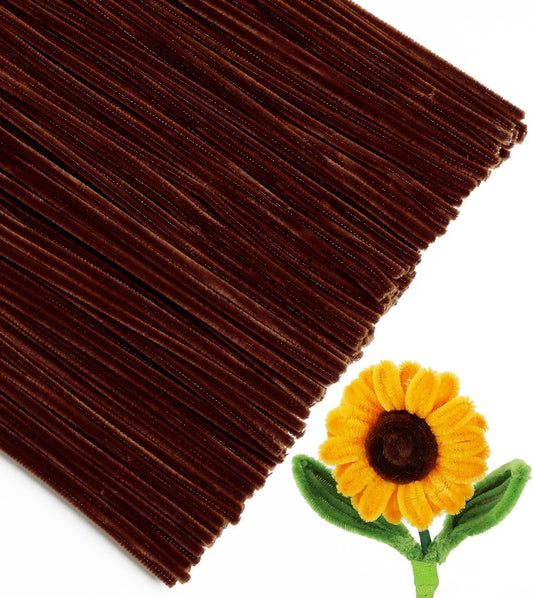IOOLEEM Pipe Cleaners, 200pcs Dark Coffee, Flower Making Arts and Craft Supplies, Ideas for Art Project Activity.