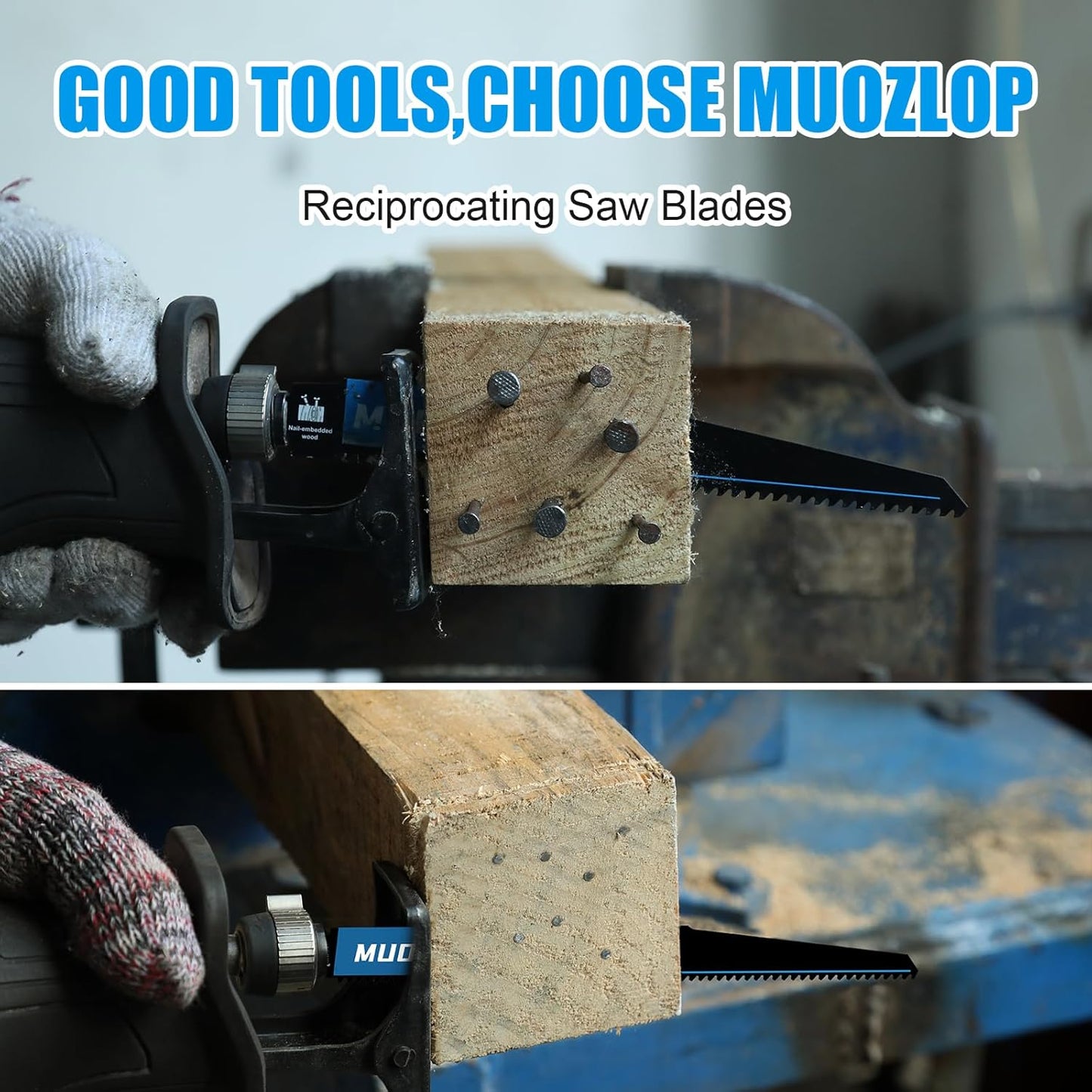 1 Pack 9 inch Reciprocating Saw Blades Set，6 TPI High Carbon Saw Blades for Wood with Nails ，Saw Blades with Organizer Case (1, 6T/9inch)