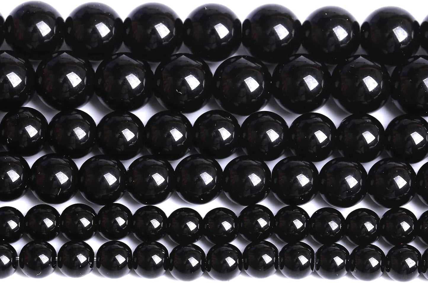 10mm 41pcs Natural Black Agates Onyx Stone Beads Smooth Round Loose Spacer Beads for Jewelry Making DIY Bracelets 15" (Black Agate, 10mm)