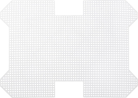 MECCANIXITY 4Pcs Plastic Mesh Canvas Sheet 6 Count 26.4 cm/ 10.4" for Crochet Bag Making Blank Canvas for Embroidery Needlepoint, Bag, Knit Crochet Mesh, White
