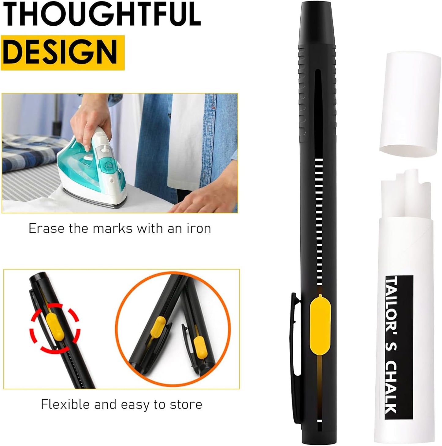 Heat Erasable Fabric Marker for Sewing,Washable,Quilting, Embroidery,Erasable Pens for Fabric,Suitable for Cotton, Knitted Fabrics, DIY Sewing Tools (1 Pen + 20 Premium Refills)