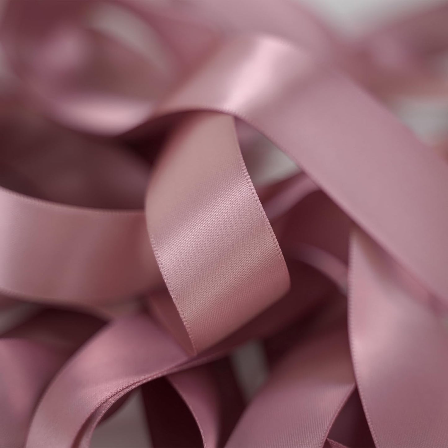 HUIHUANG Mauve Satin Ribbon 1 inch Dusty Rose Ribbon 50 Yards Double Face Silk Satin Ribbon for Wedding Decor Crafts Gift Wrapping Bows Bridal Floral Bouquet Invitation Card Birthday Party