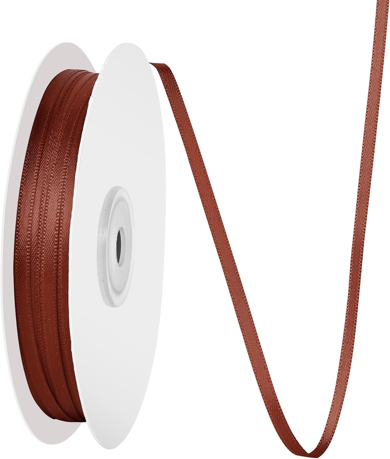 1/8 Inch X 100 Yards Rust Satin Thin Ribbon Solid Color Double Faced Ribbons Perfect for Crafts Wedding Decor Bow Making Arts Sewing and More