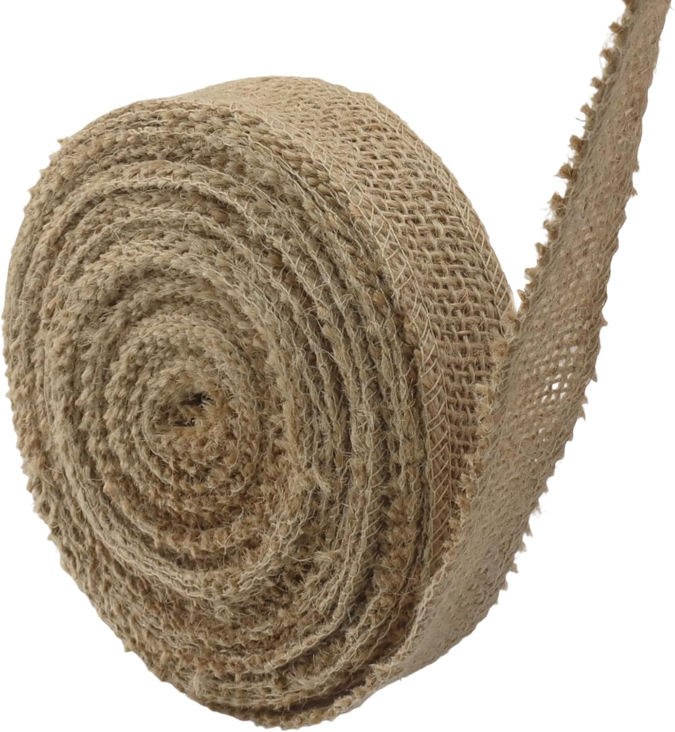 1" Wide Natural Burlap Fabric Roll - 10 Yards Jute Ribbon for Gift Wrapping, Wedding Decorations, Rustic Crafts, Wreaths & Home Decoration (2.5cm Wide)