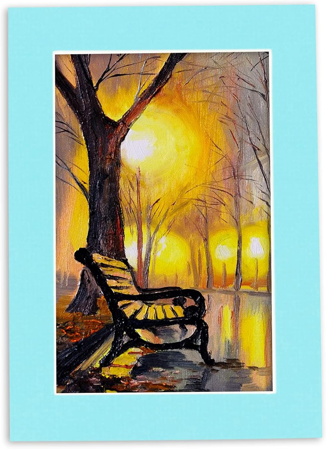 11x14 Mat Bevel Cut for 8.5x11 Photos - Acid Free Aquamarine Blue Precut Matboard - For Pictures, Photos, Framing - 4-ply Thickness