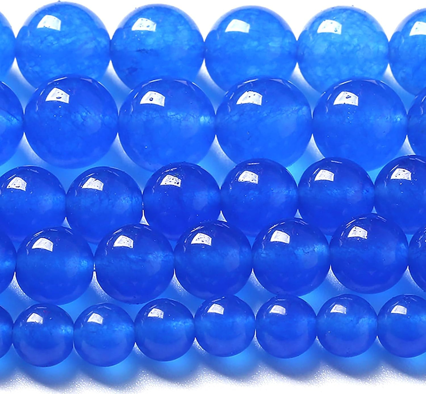 10MM Natural Purplish Blue Chalcedony Stone Beads Crystal Energy Round Loose Beads for Jewelry Making Bracelet 72pcs 2 Strands 32"