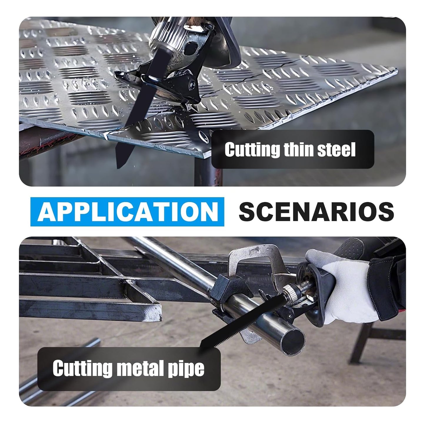 1 Pack 12 inch Reciprocating Saw Blades Set，8 TPI High Carbon Saw Blades for Metal ，Saw Blades with Organizer Case (1, 8T/12inch)