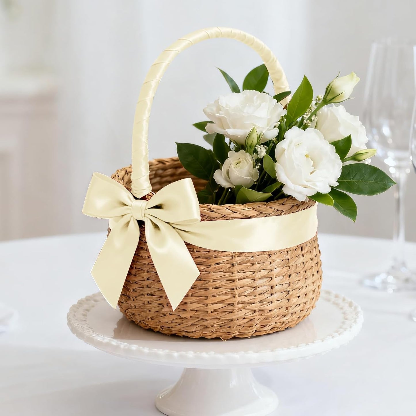 1-1/2 Inch 100 Yards Satin Ribbon Ivory, Solid Color Fabric Ribbon for Gift Wrapping, Wedding, Polyester Gift Ribbon for Birthday Party Decoration, Craft, Hair, Floral, Sewing