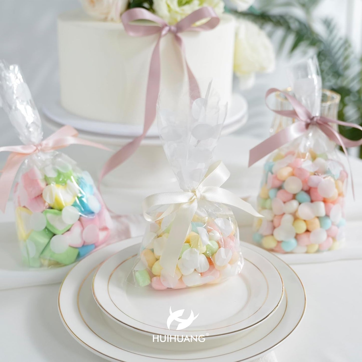 HUIHUANG Dusty Rose Rose Satin Ribbon 1/2 inch X 50 Yards Continuous, Dusty Pink Double-Faced Satin Ribbon for Gift Wrapping, Bows, DIY Crafts, Flower Bouquet, Wedding Bridal Shower Decor