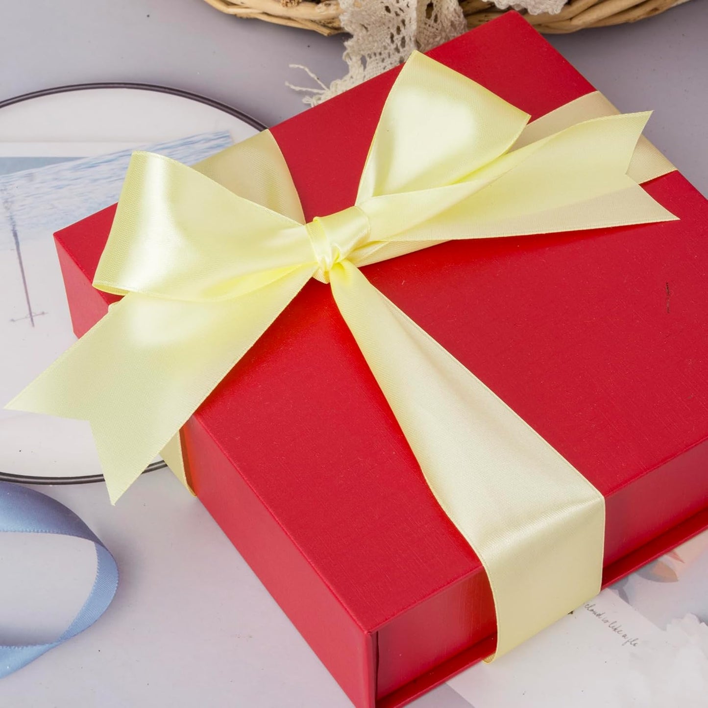 1 1/2 Inch Baby Maize Solid Satin Ribbon, 50 Yards Craft Fabric Ribbon for Gift Wrapping Floral Bouquets Wedding Party Decoration