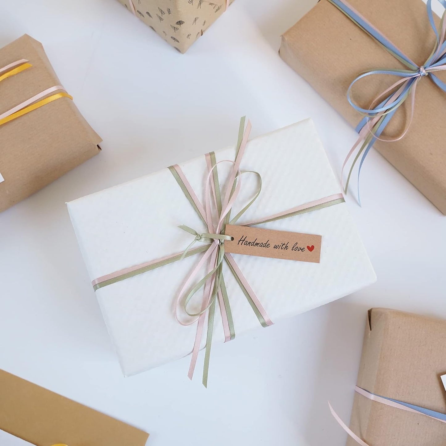 HUIHUANG Solid Color Satin Ribbon 1/8 inch x 100 Yards Roll Ribbon Double Faced for Crafts Gift Wrapping DIY Bows Wedding Invitation Card (Dusty Rose)