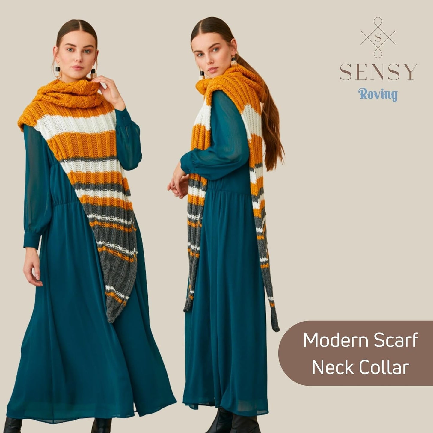 10 Skeins of Sensy Roving Yarn, 3.5 oz, 132 Yards, Gauge 5 Bulky (Pumpkin)