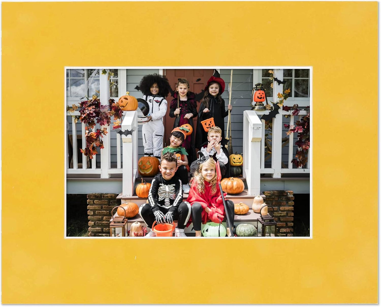 11x14 Mat Bevel Cut for 8.5x11 Photos - Acid Free Sunrise Yellow Suede Precut Matboard - For Pictures, Photos, Framing - 4-ply Thickness