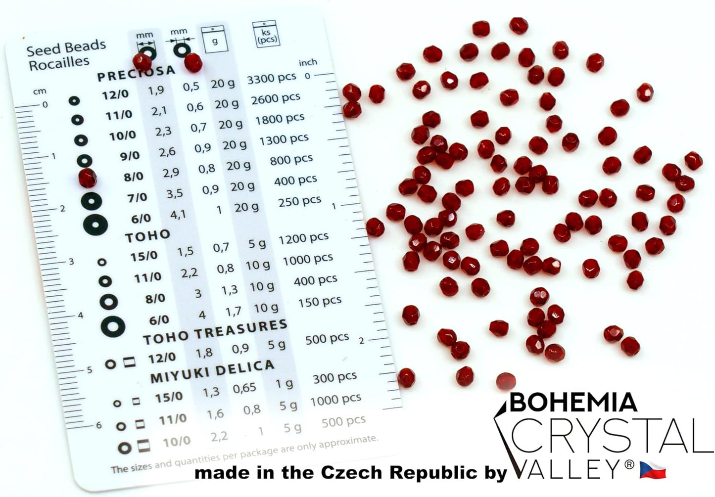 100 pcs Faceted Fire Polished Pressed Czech Glass Beads 3mm (0.12in), Bohemian Dark Ruby Red - 90100