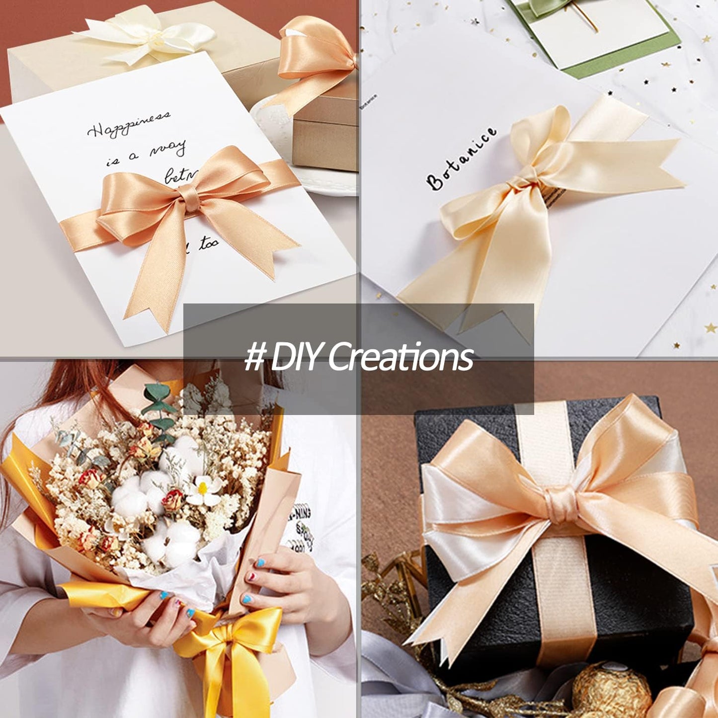 1" Wide x 100 Yards Single Face Polyester Satin Ribbon, Satin Ribbon for Crafts, Gift, Hair Bows, Wedding Party Decoration, Bow Making & Other Projects (White)