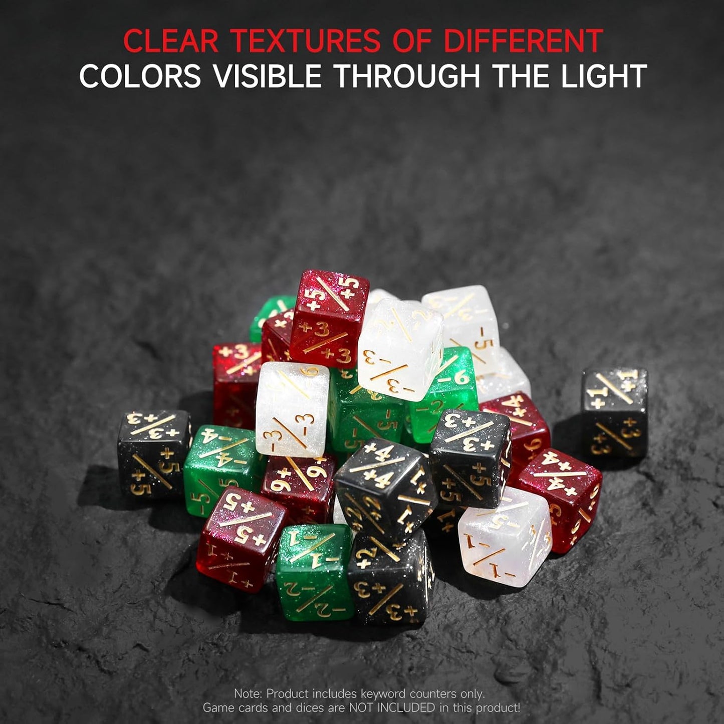 SIXPOINTS 108PCS 12mm MTG +1/+1 Tokens 6 Sided Dice & Keyword Counters Tokens Set for Magic The Gathering, MTG, TCG, Card Games Accessories