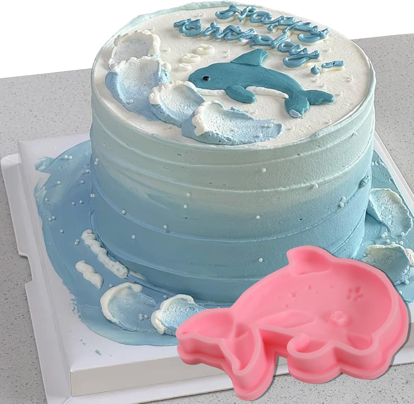 1 Pcs Dolphin Chocolate Silicone Mold, Cute Marine Animal Cake Decoration Fondant Mold, Suitable for Baking Biscuits, Candies, Dough Jelly, Resin Crafts, Clay Plaster Modeling
