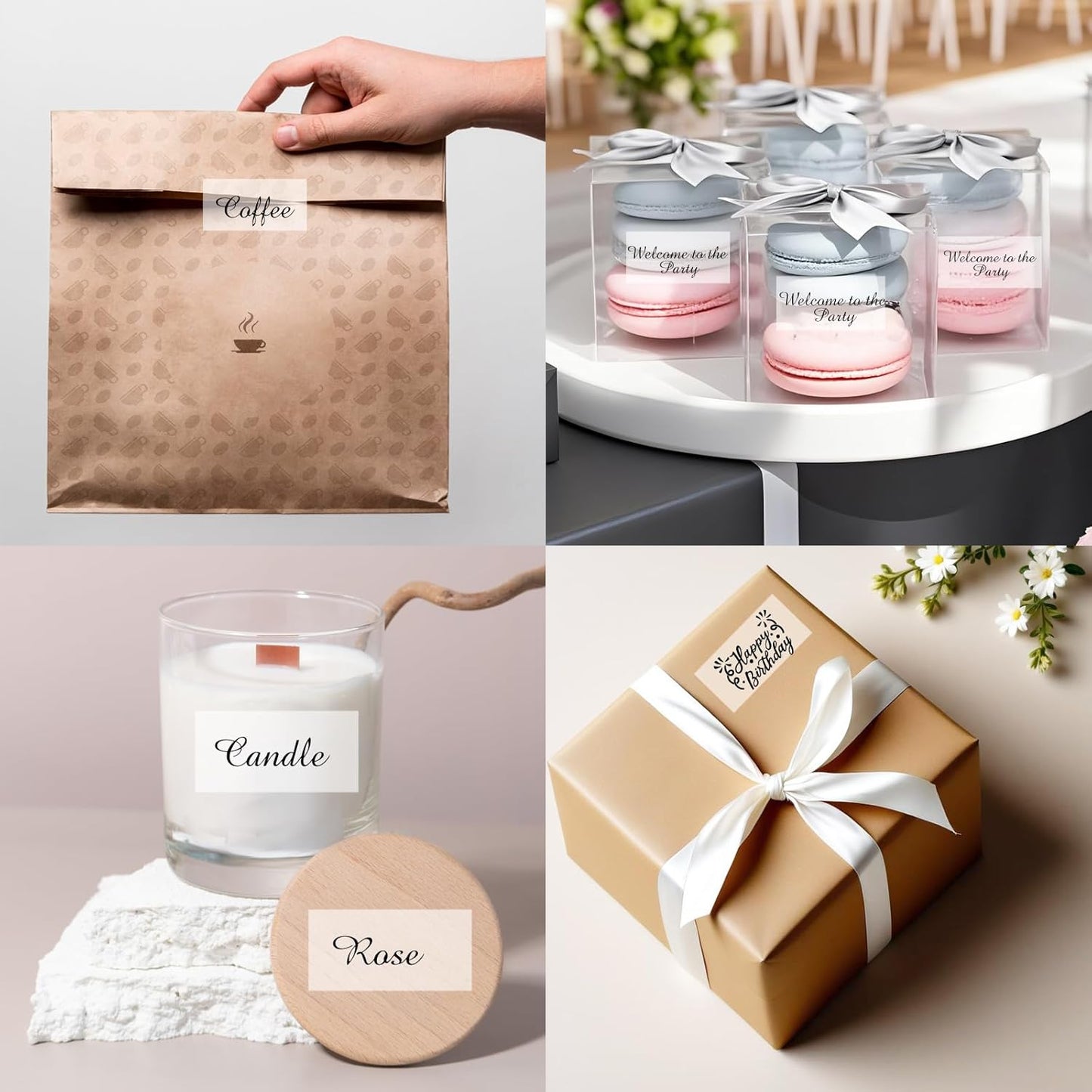 1" x 2" Transparent Thermal Label Stickers,Waterproof Thermal Printer Sticker Labels for Gift Wrapping, Self-Adhesive Name Price Tag DIY Custom Logo Design (500 pcs,Clear)