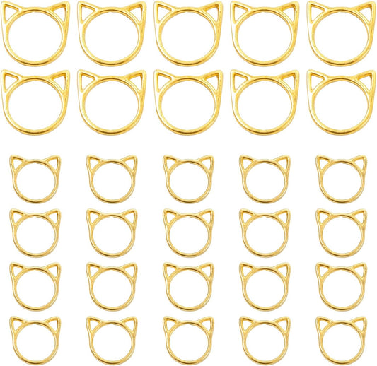 Hilsayum 30PCS Cat Stitch Marker Knitting Stitch Markers Metal Crochet Markers Ring Crocheting Accessories for Weaving, Handmade Crafts