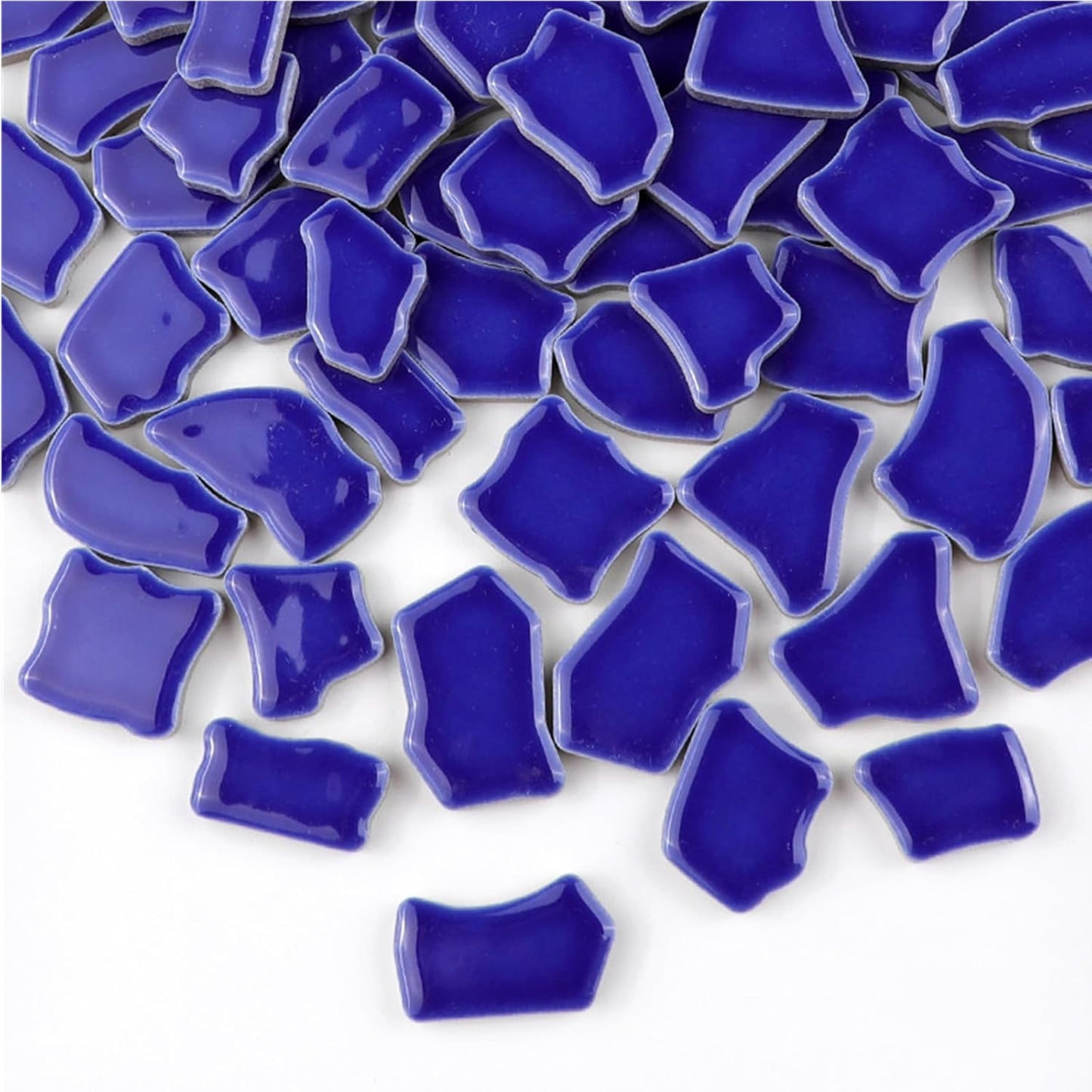 0.78"-1.57" Irregular Ceramics Mosaic Tiles,1.1LB Mosaic Pieces Stones for Home Decoration DIY Craft Plates Flowerpots Vases Cups Mosaic Making Supplies (Navy Blue)
