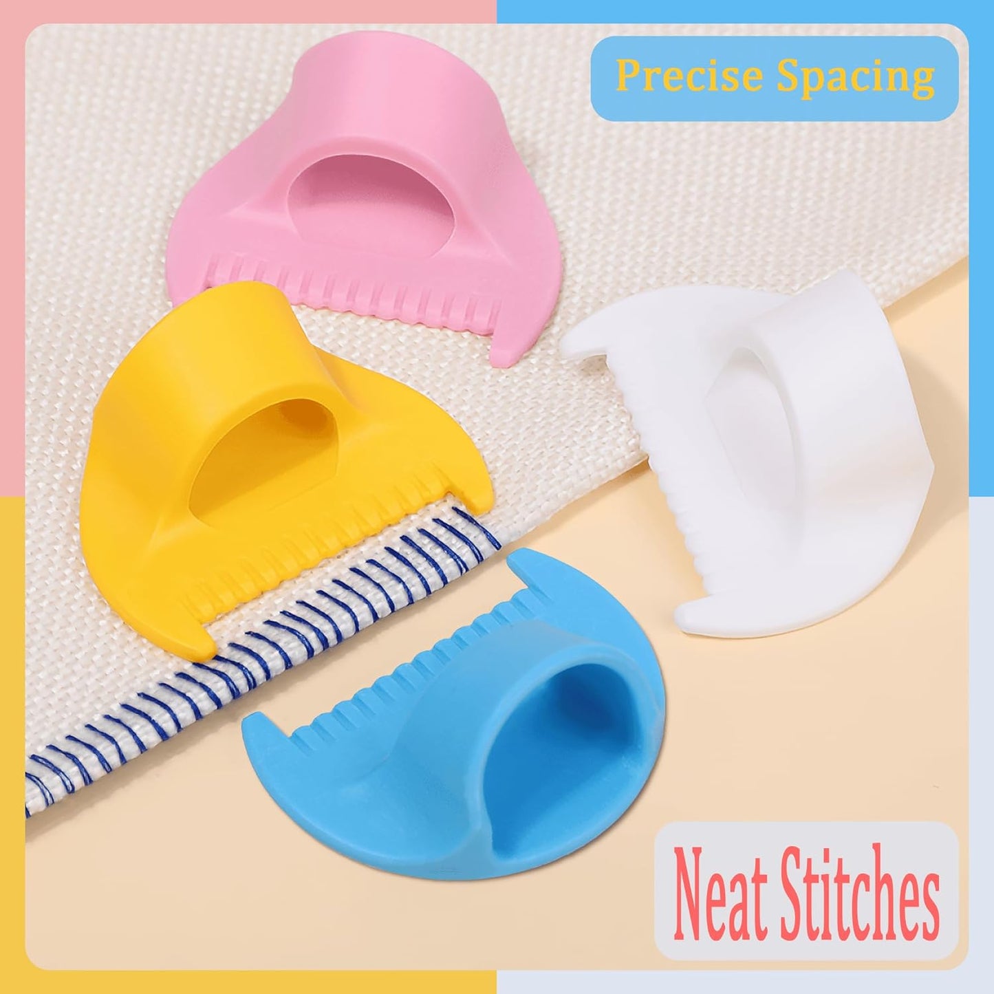 1 PCS 3mm Edge Lock Seam Guide, Mini Sewing Finger Ruler for Hand Sewing, DIY Sewing Kit Tool, Sewing Needle Gauge Measuring Guide, Blue