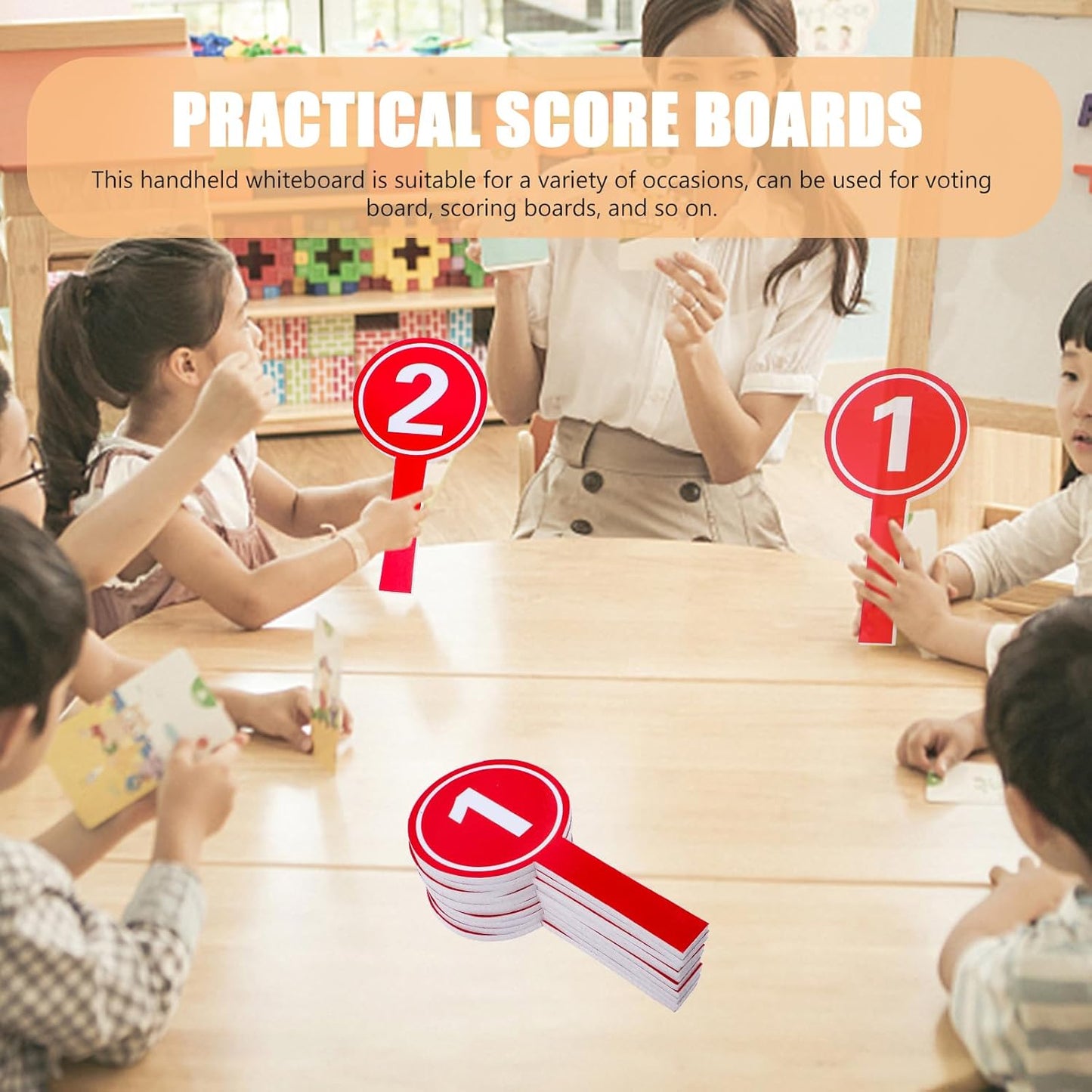 10pcs Auction Paddles 1-10 Score Paddles Voting Scoreboards Handheld Number Boards for Students Teachers Classroom Voting Games Party