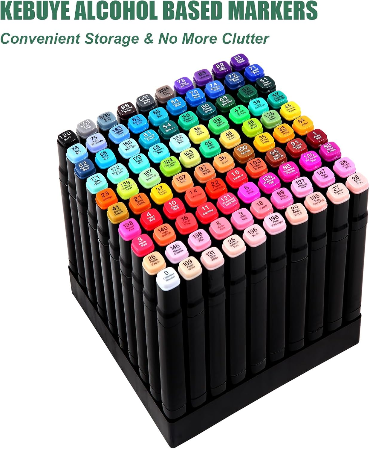 100 Colors Alcohol Markers Set, Dual Tips Blender Art Markers for Drawing Sketching Coloring Artist Pens and Underlining, Professional Permanent Sketch Marker for Kids Adult Coloring