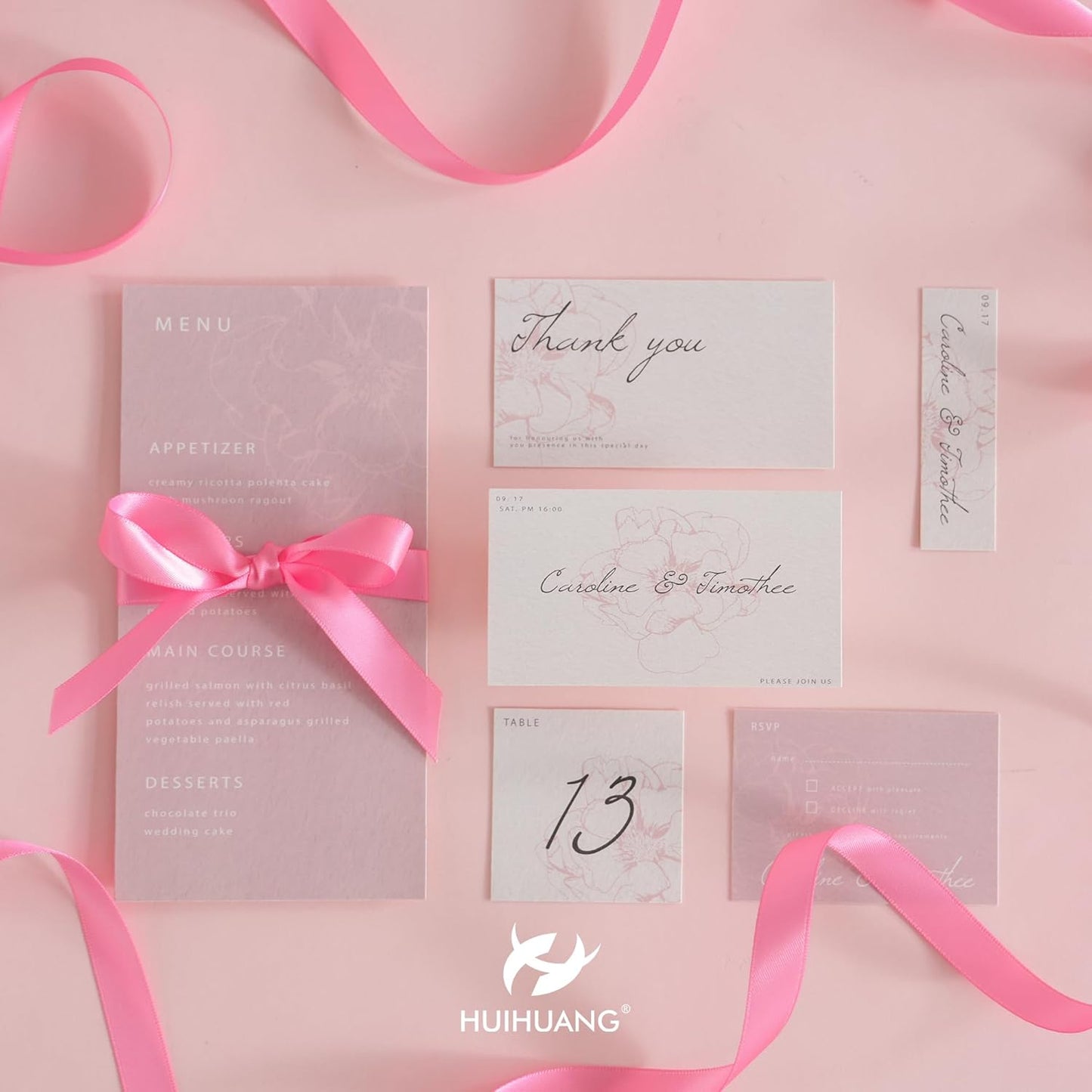 HUIHUANG Hot Pink Satin Ribbon 1/2 inch X 50 Yards Continuous, Double-Faced Satin Pink Ribbon for Gift Wrapping, Bows, DIY Crafts, Flower Bouquet, Bridal Shower Wedding Decor